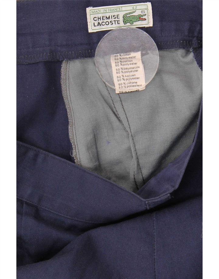 Shorts masculinos Lacoste Pegged Chino tamanho 42 médio W28 algodão azul marinho
