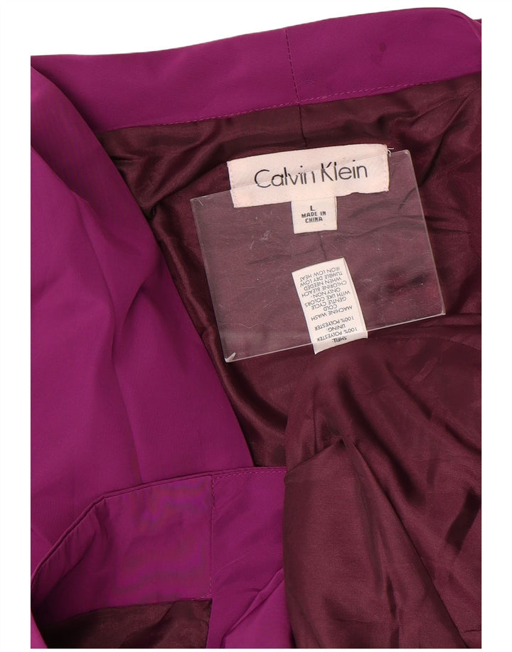 Jaqueta bomber feminina Calvin Klein manga 3/4 Reino Unido 16 grande roxo poliéster