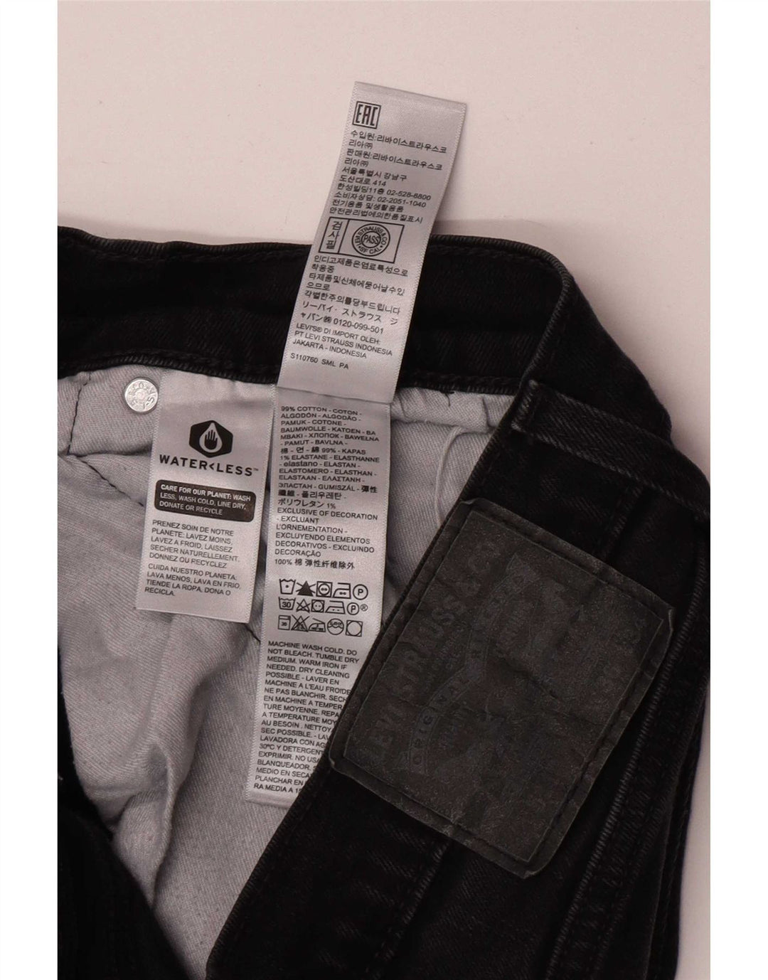Levi's Masculino 511 Slim Jeans W36 L34 Algodão Preto