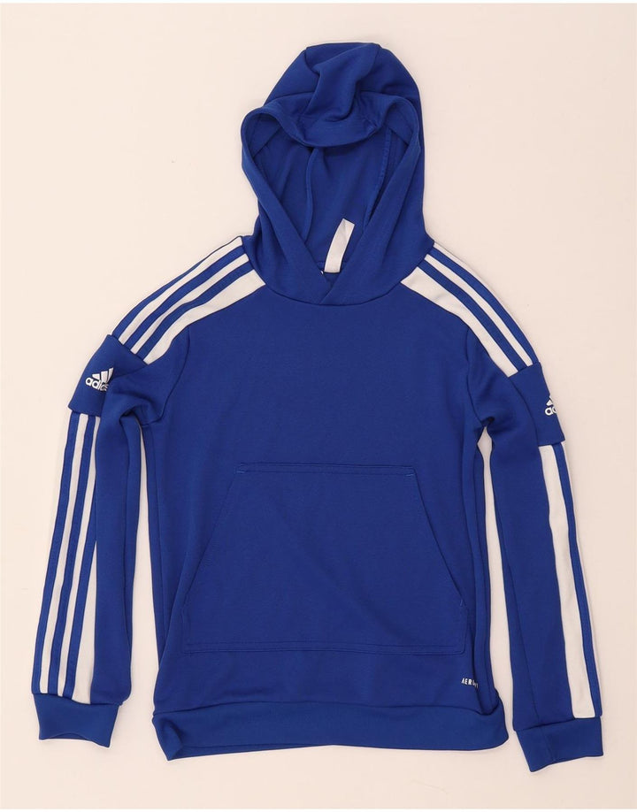 ADIDAS Meninos Hoodie Jumper 11-12 Anos Azul Poliéster