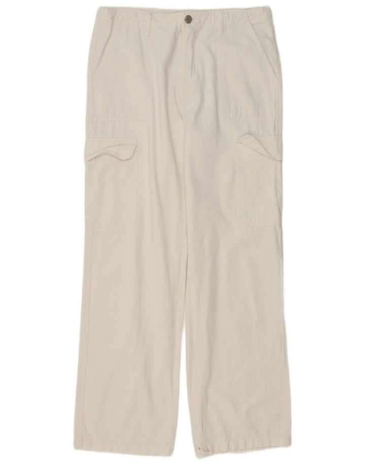 Calça cargo reta feminina Zara EU 42 grande W32 L32 branca