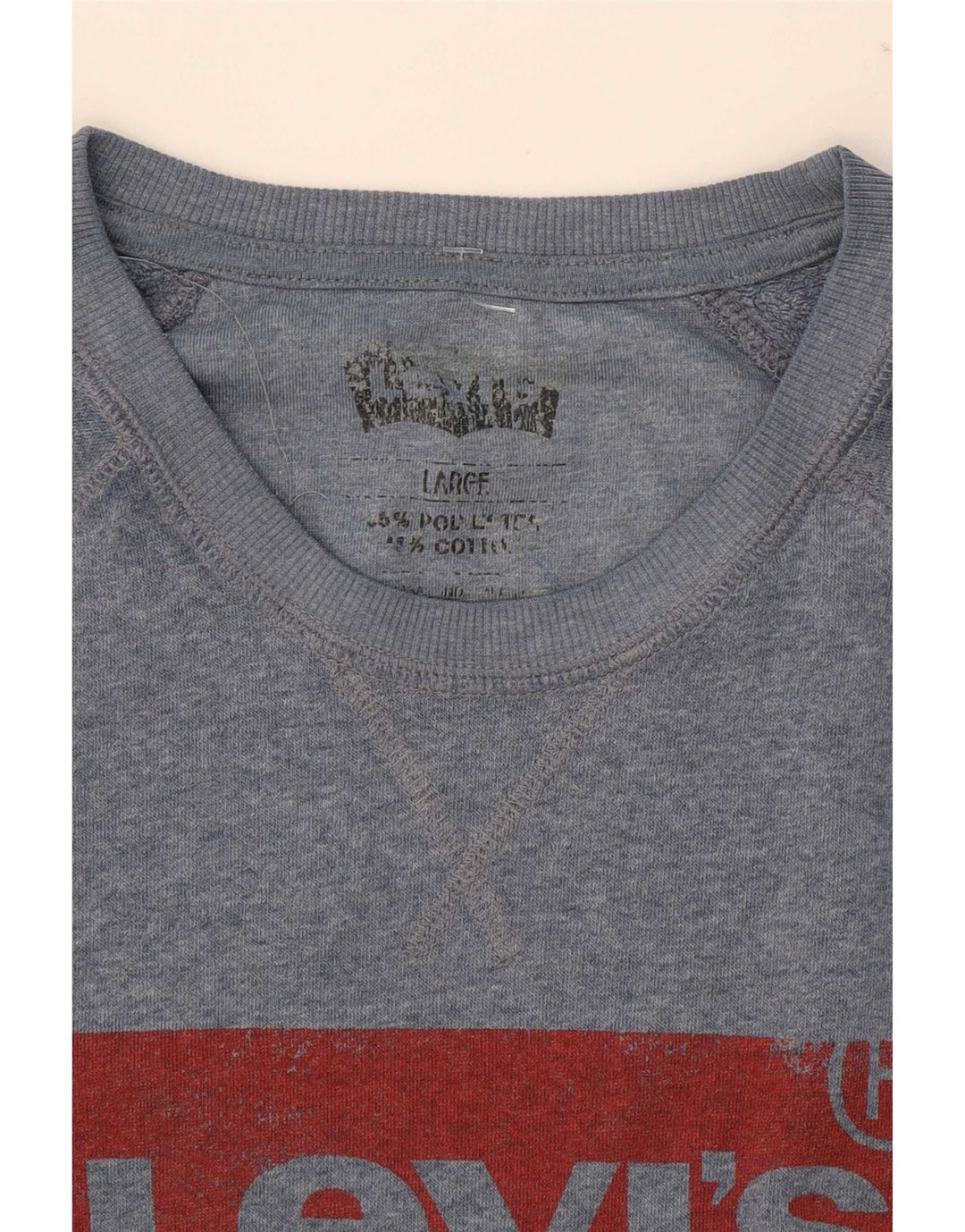Suéter gráfico masculino Levi's grande azul poliéster