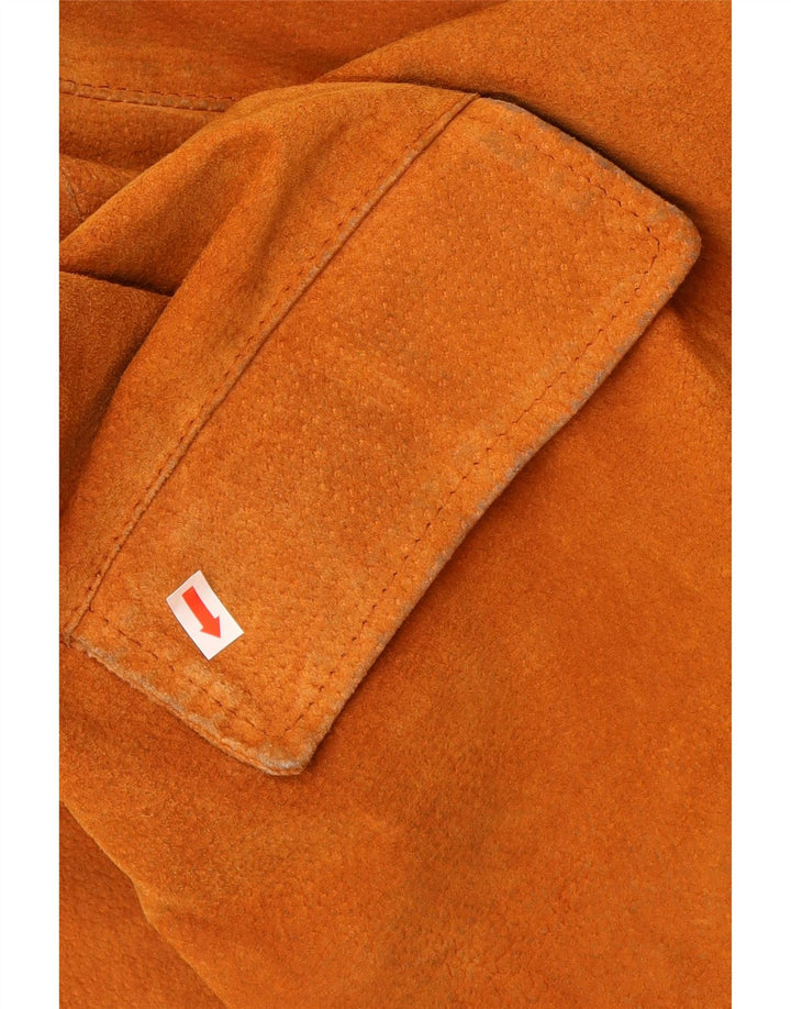 Jaqueta feminina VINTAGE de camurça Reino Unido 14 couro marrom médio