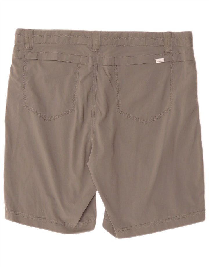 Shorts casuais femininos Eddie Bauer US 10 grandes W34 cinza poliamida