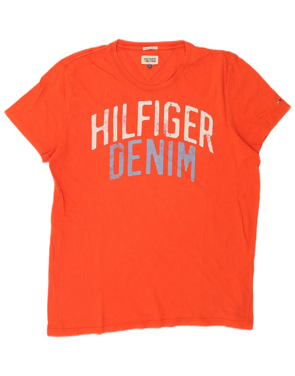 Tommy Hilfiger Camiseta masculina gráfica Top XL Laranja