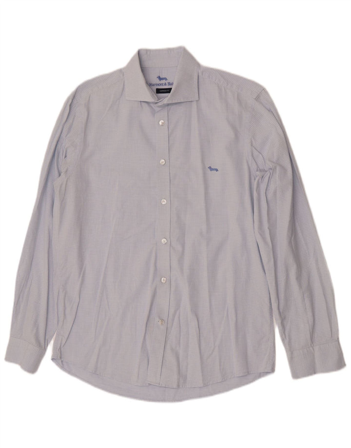 Camisa masculina Harmont & Blaine de ajuste estreito grande guingão azul