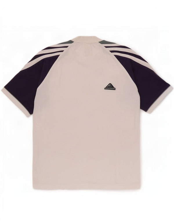 Camiseta masculina Adidas Top UK 38/40 médio branco colorblock algodão