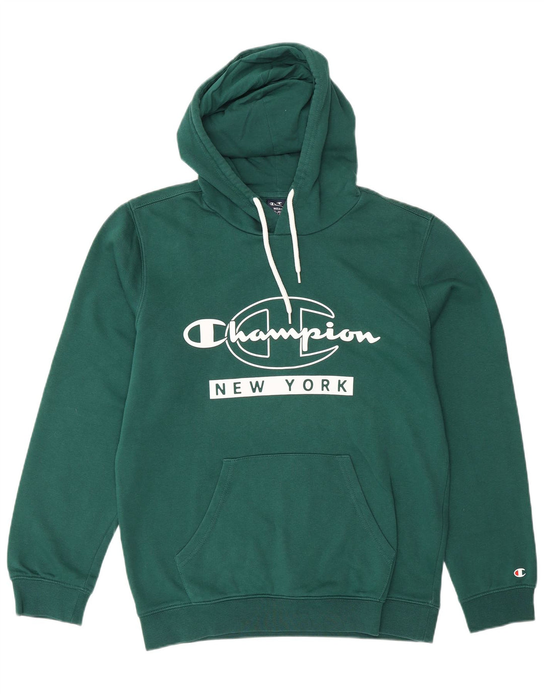 Jumper com capuz gráfico masculino Champion algodão verde médio