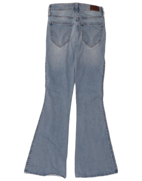 Jeans femininos Hollister Stretch High Rise Flared EUA 4 Pequeno W27 L31 Azul