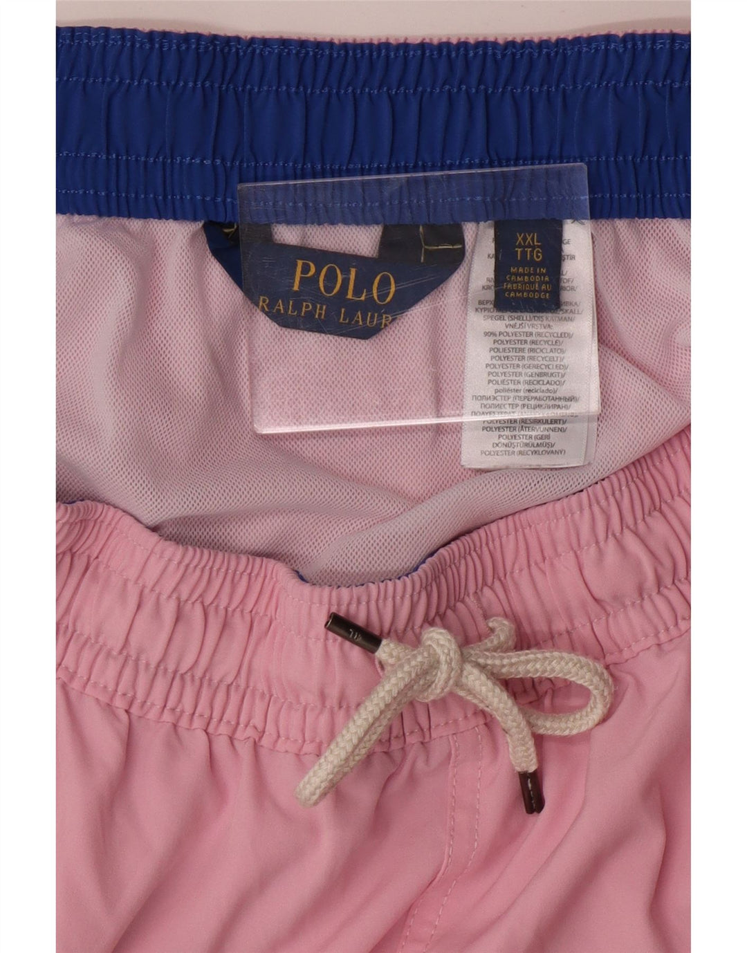 POLO RALPH LAUREN Shorts de natação masculino 2XL poliéster rosa