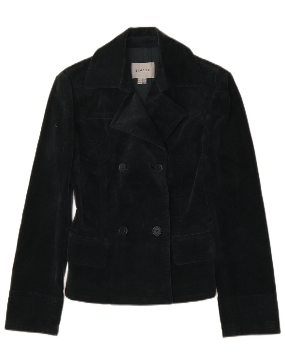 Jaqueta blazer feminina Jigsaw com peito duplo EU 32 2XS algodão cinza