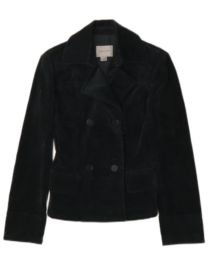 Jaqueta blazer feminina Jigsaw com peito duplo EU 32 2XS algodão cinza