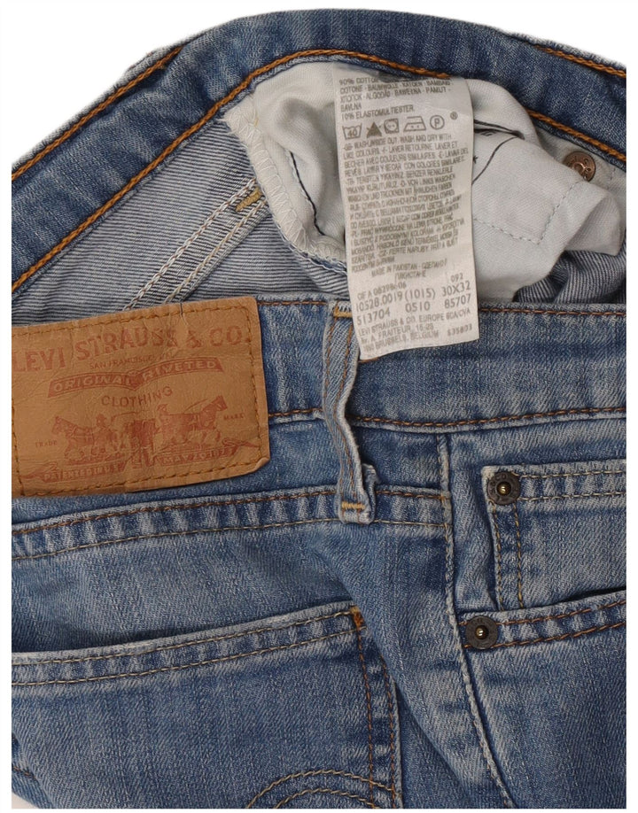 Jeans retos femininos Levi's W30 L30 algodão azul