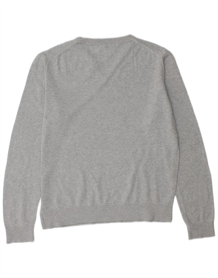 Suéter masculino TOMMY HILFIGER com decote em V XL algodão cinza