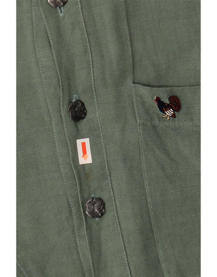 Camisa masculina vintage de manga curta 2XL verde