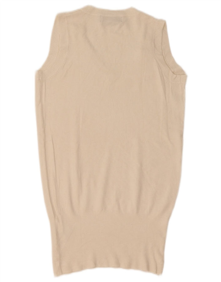 Colete feminino Zara UK 12 médio branco rayon