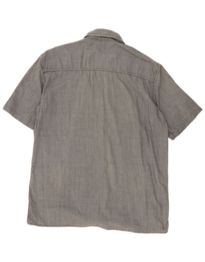 Camisa masculina de manga curta Lee algodão cinza médio