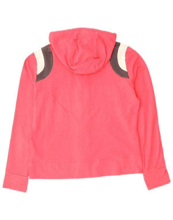 Suéter Nike feminino com capuz e zíper UK 16/18 XL vermelho colorblock algodão