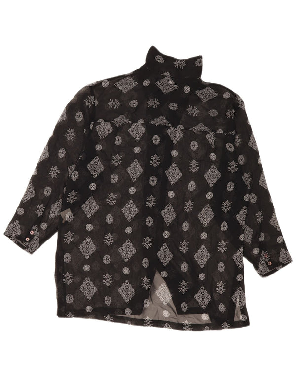 Blusa feminina S.Oliver Longline EU 36 pequena preta floral poliéster