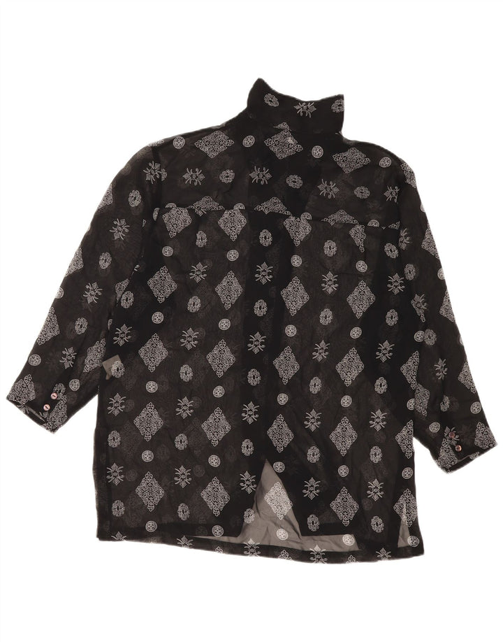 Blusa feminina S.Oliver Longline EU 36 pequena preta floral poliéster
