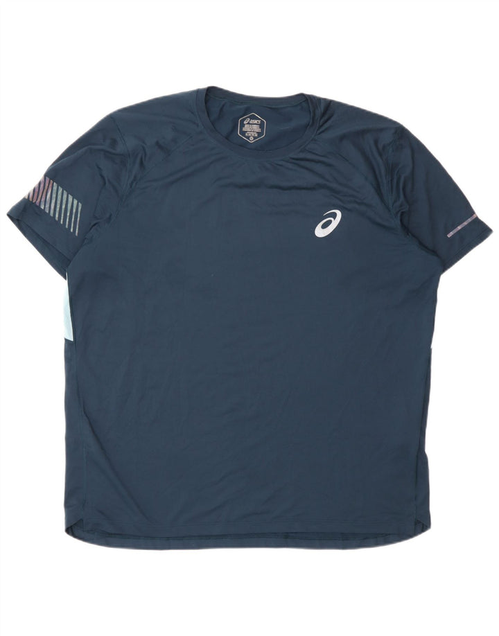 Camiseta masculina Asics Top XL azul marinho Colourblock poliéster