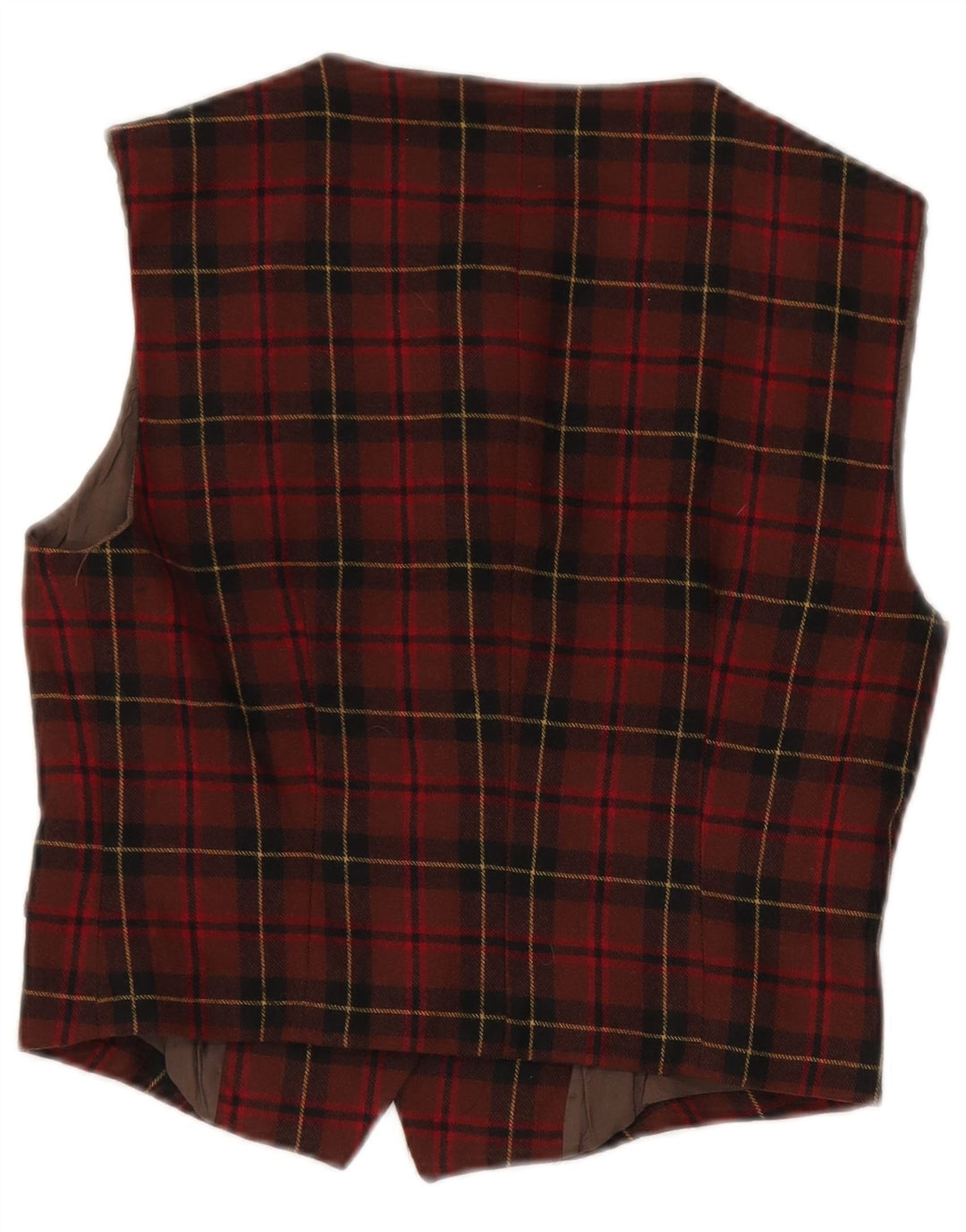 Conjunto feminino vintage de 2 peças IT 42/44 médio W26 L28 lã xadrez vermelha