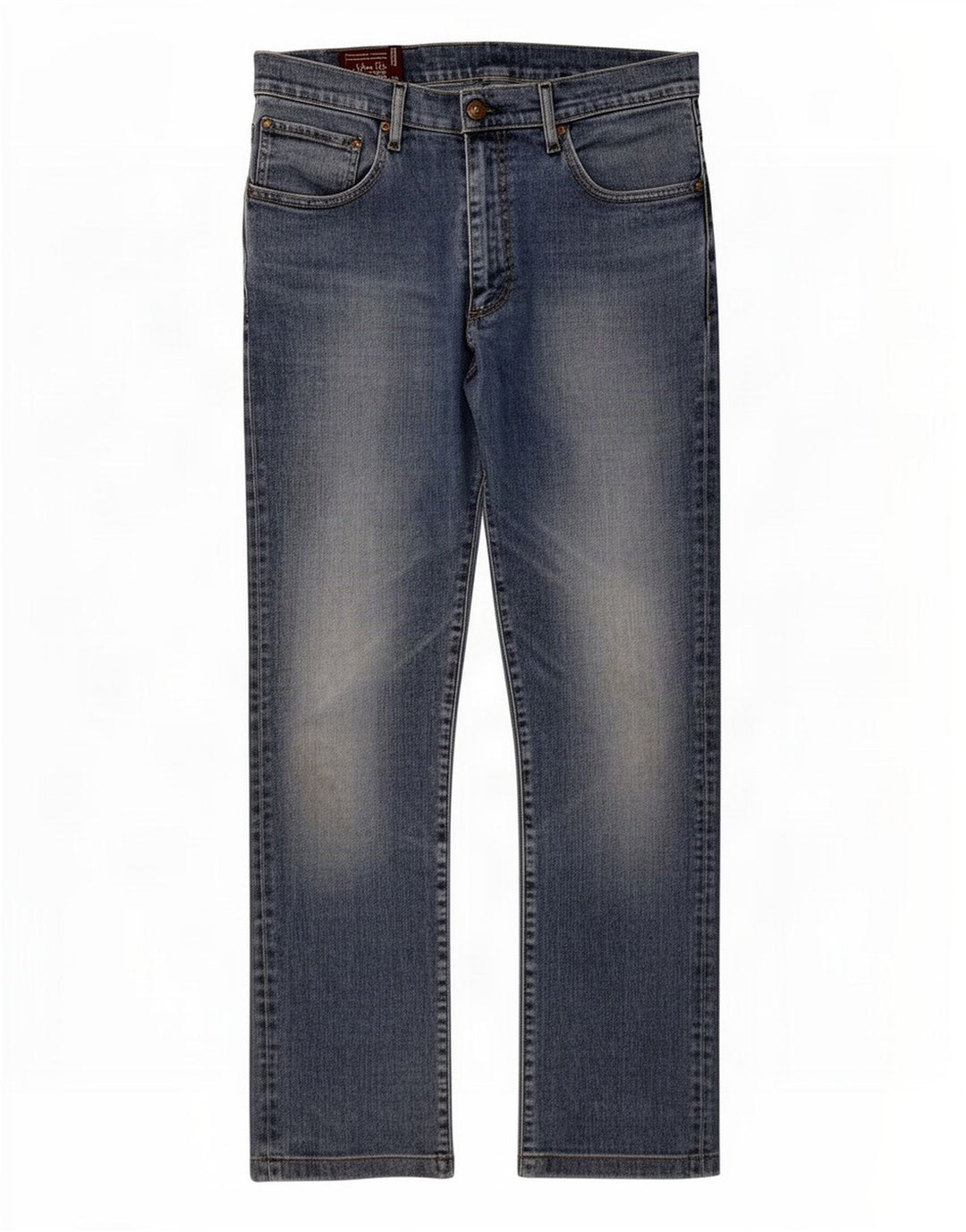Marlboro Classics Mens Straight Jeans W33 L30 Azul Algodão