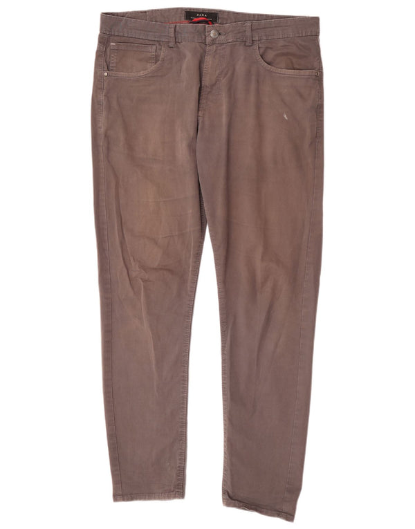 Zara Mens Slim Calça Casual EU 44 Grande W34 L32 Cinza
