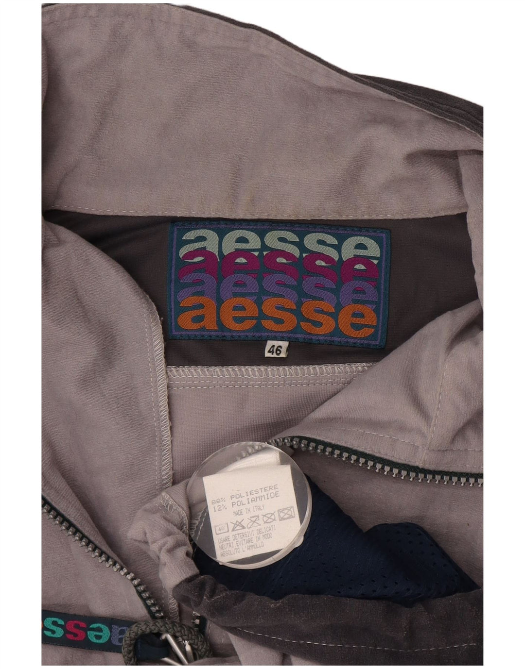 Jaqueta feminina AESSE IT 46 grande cinza colorblock poliéster