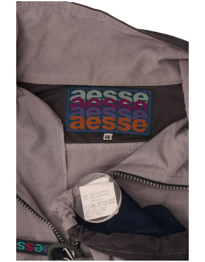 Jaqueta feminina AESSE IT 46 grande cinza colorblock poliéster