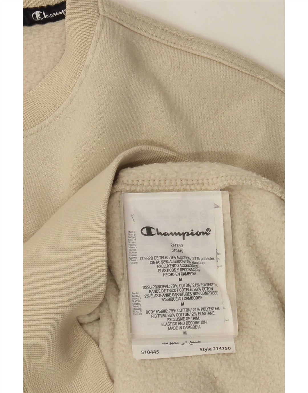 Champion moletom masculino jumper médio bege algodão