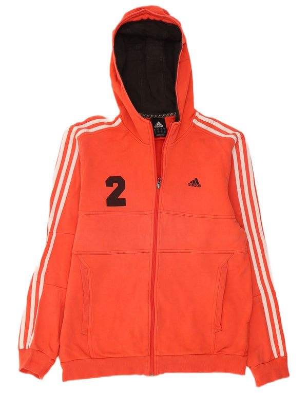 Suéter Adidas masculino com capuz e zíper gráfico médio algodão vermelho