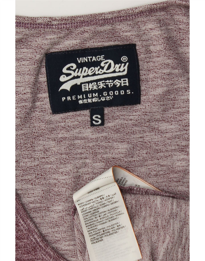 SUPERDRY Colete Masculino Top Pequeno Algodão Borgonha