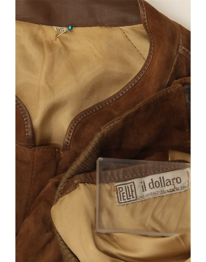 Jaqueta bomber masculina vintage de camurça IT 56 3XL couro marrom