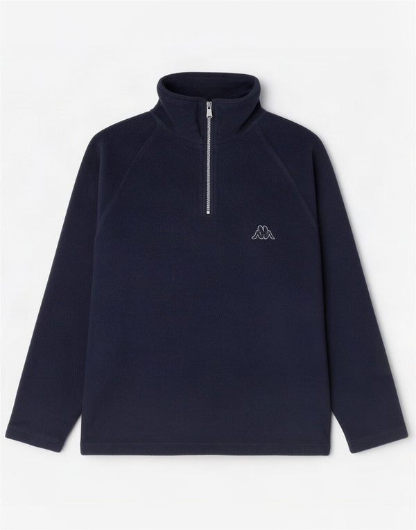 Kappa Mens Zip Neck Fleece Jumper Pequeno Azul Marinho