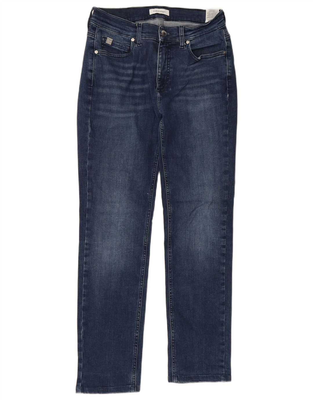Calça jeans reta feminina CALVIN KLEIN W29 L27 algodão azul