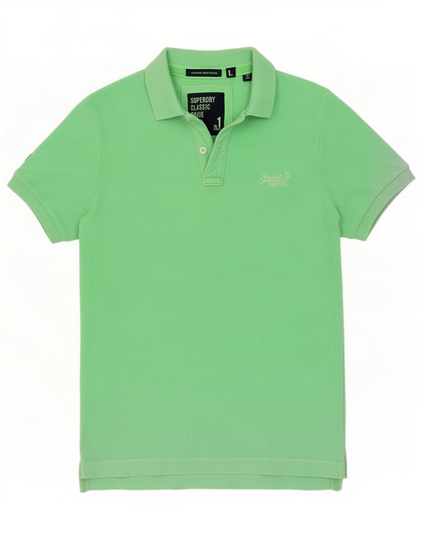 Camisa polo masculina Superdry grande algodão verde