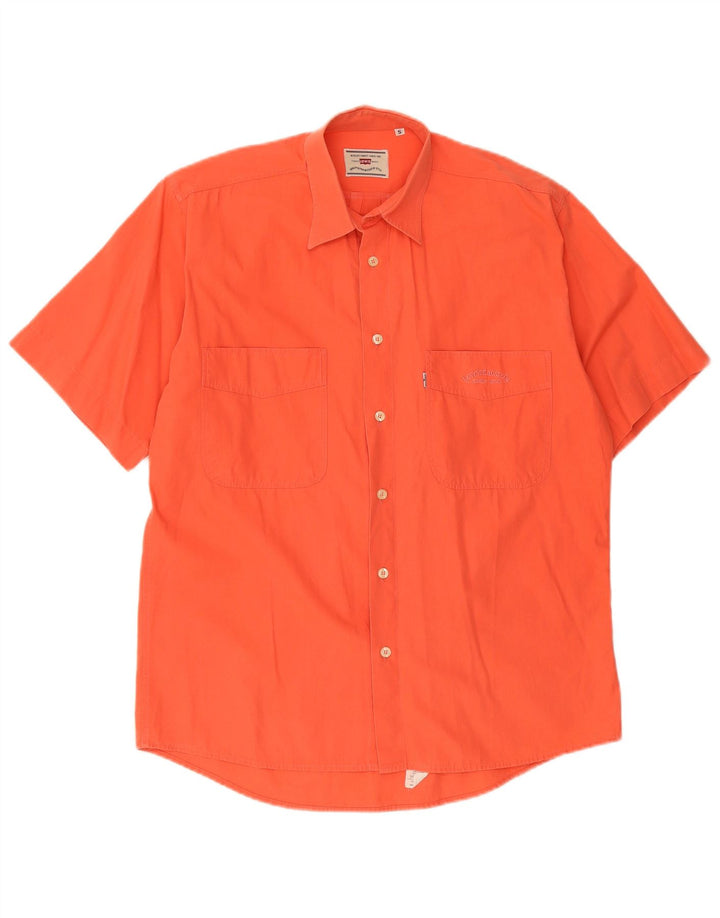 Camisa masculina de manga curta LEVI'S pequena laranja algodão