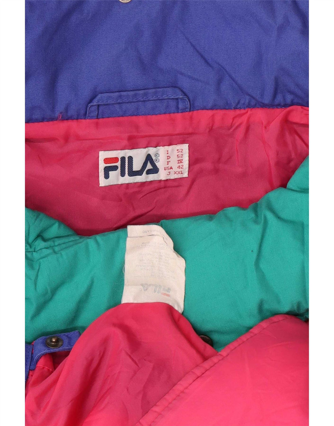 Jaqueta corta-vento masculina Fila IT 52 2XL azul colorblock poliéster