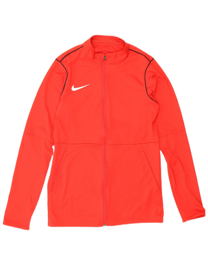 Nike Womens Dri Fit Tracksuit Top Jacket UK 10 Pequeno Poliéster Vermelho