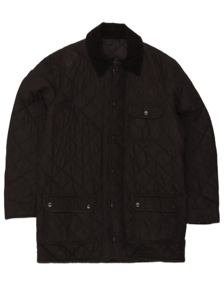 Sobretudo acolchoado masculino Barbour UK 40 grande poliéster preto