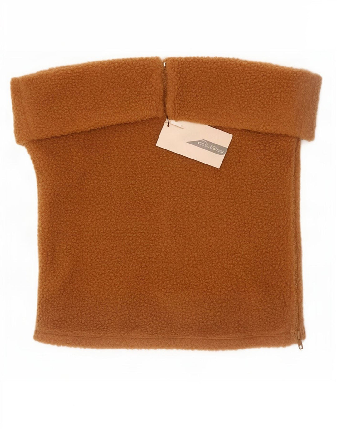 Zara Top feminino de lã sem alças UK 18 XL marrom poliéster