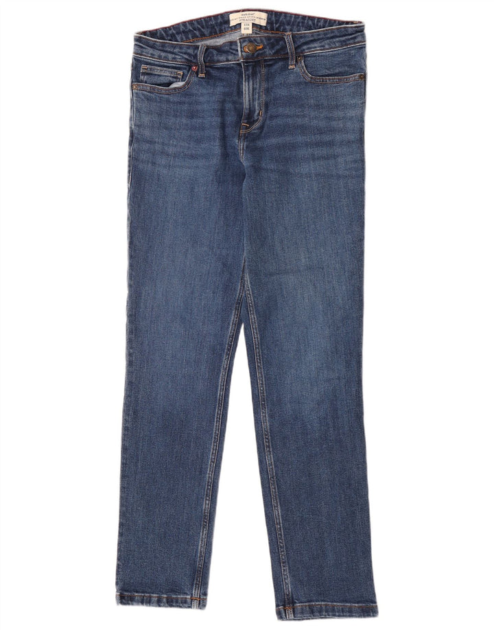 Jeans retos femininos White Stuff UK 12 médio W30 L30 algodão azul