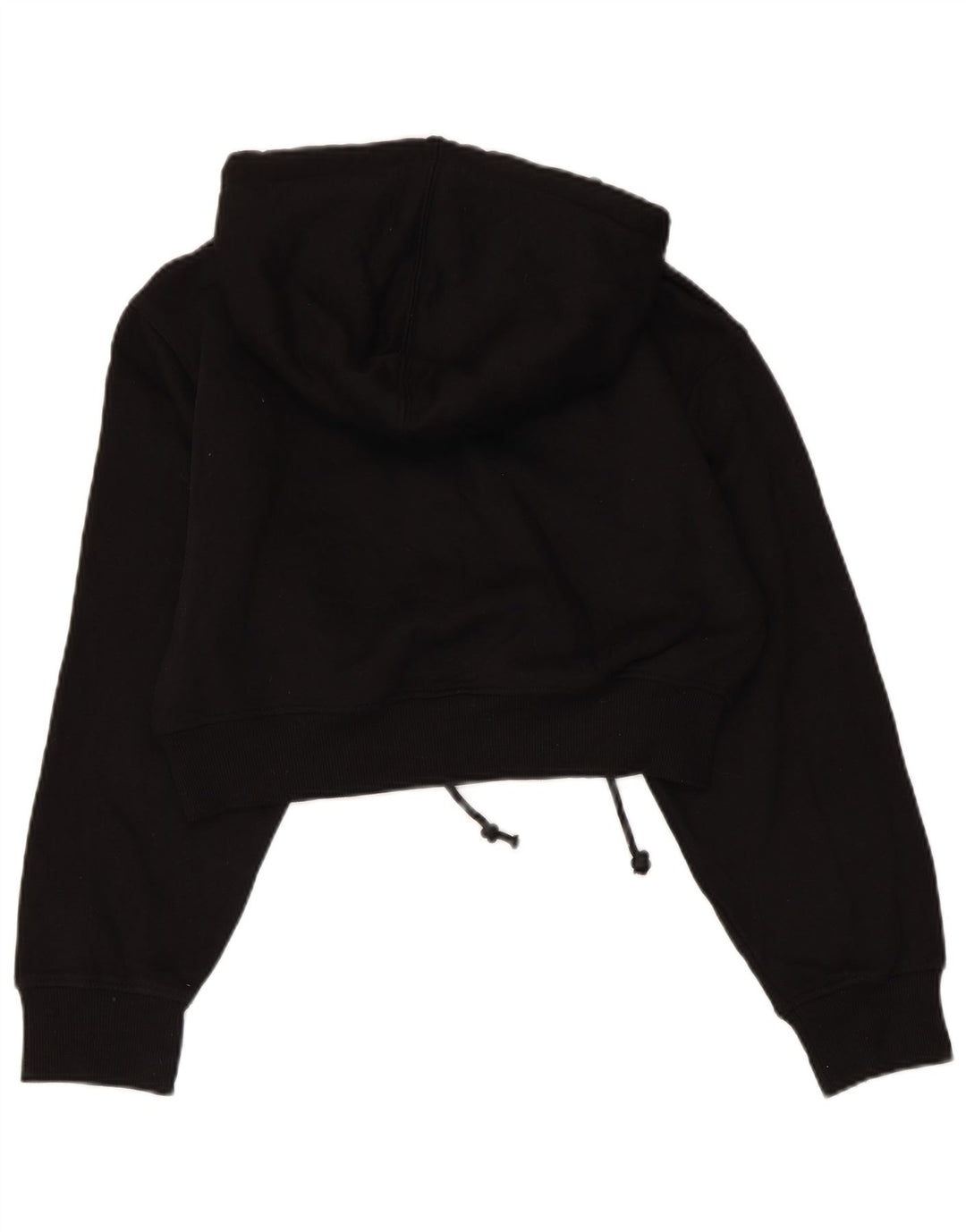 ZARA Womens Crop Hoodie Jumper UK 10 Pequeno Poliéster Preto