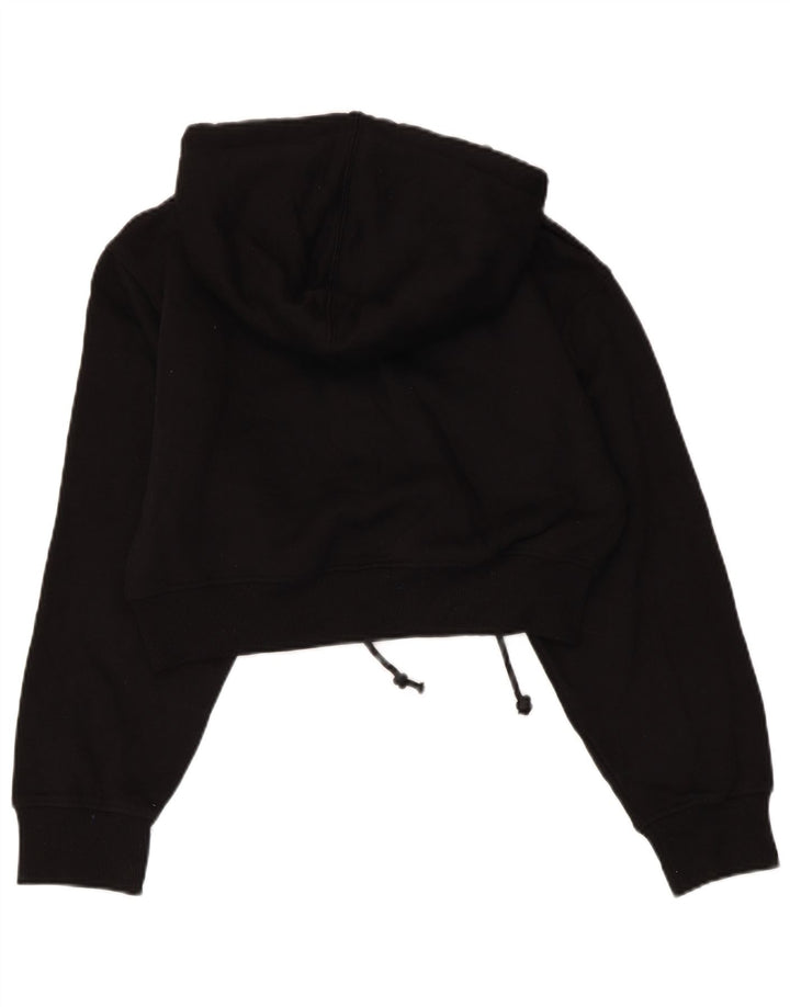 ZARA Womens Crop Hoodie Jumper UK 10 Pequeno Poliéster Preto