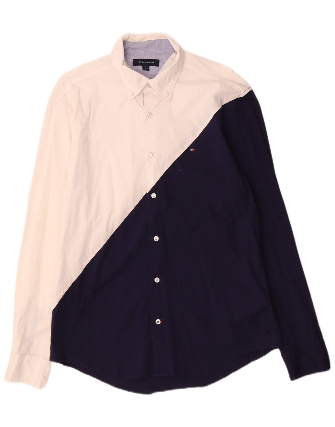 Camisa masculina Tommy Hilfiger média branca colorblock