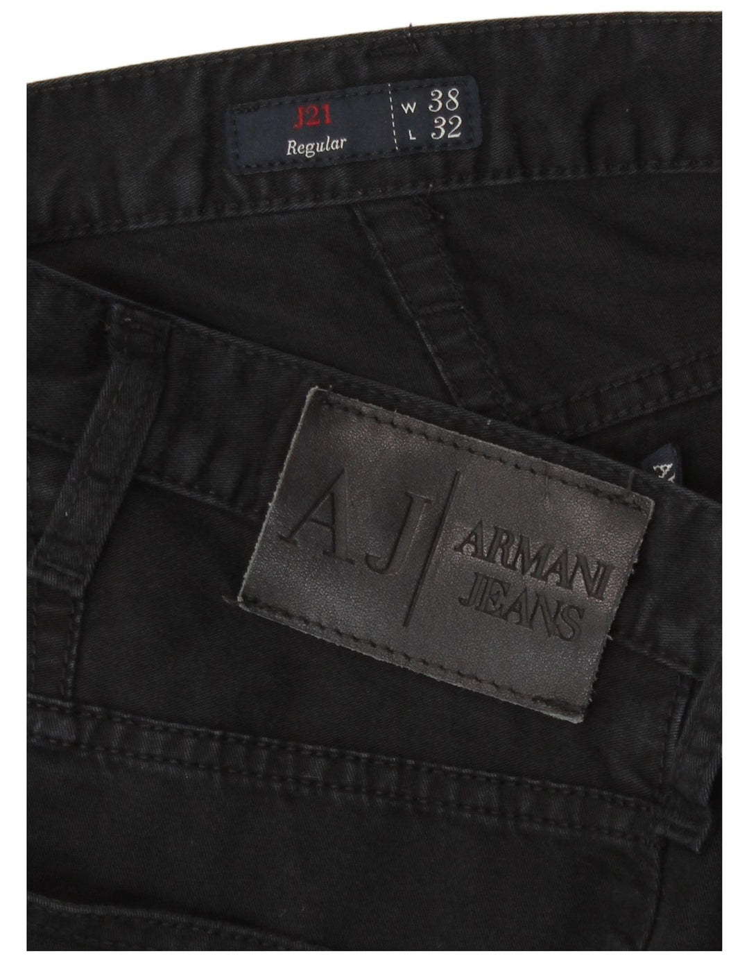 Armani Masculino Regular Straight Jeans W38 L32 Algodão Preto