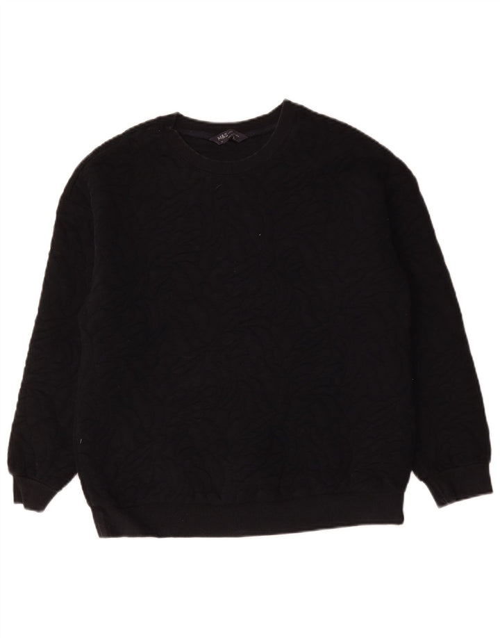 Suéter de moletom oversized feminino Marks & Spencer Reino Unido 10 pequeno azul marinho