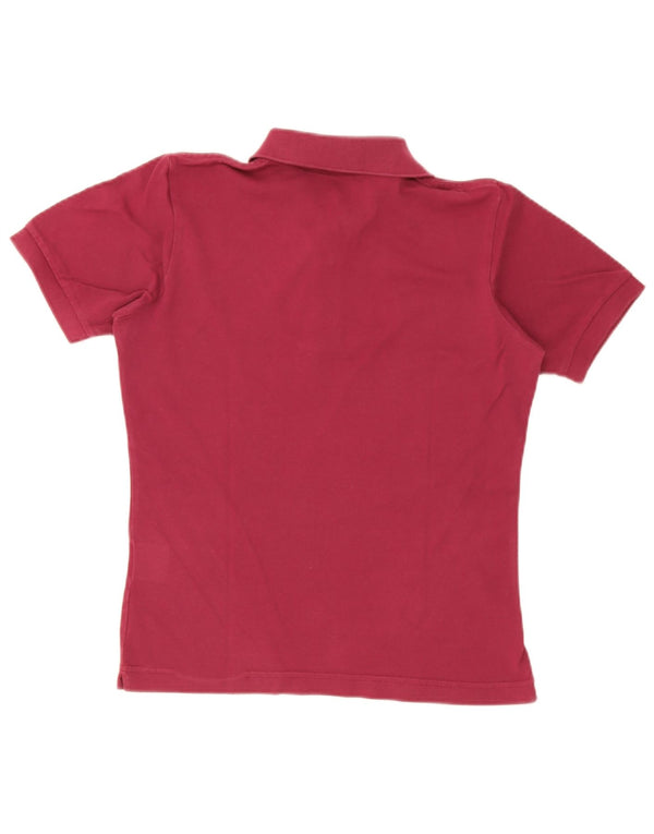 KAPPA Womens Polo Shirt UK 12 Medium Burgundy Cotton