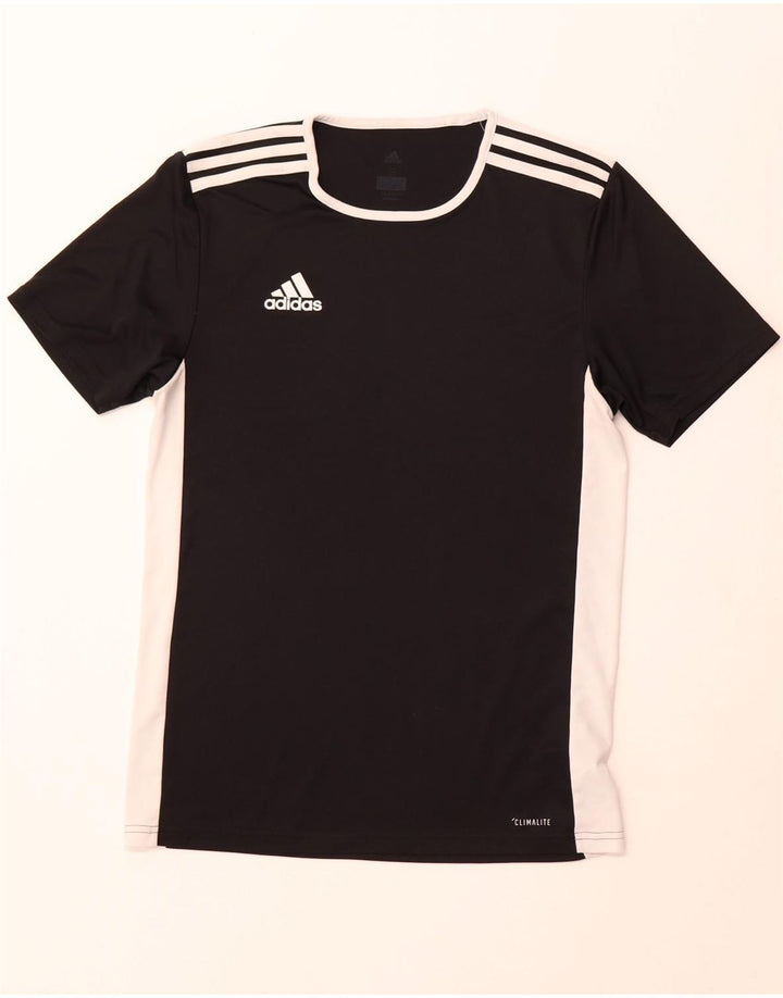 ADIDAS Mens Climalite Camiseta Top Pequeno Preto Colourblock Poliéster